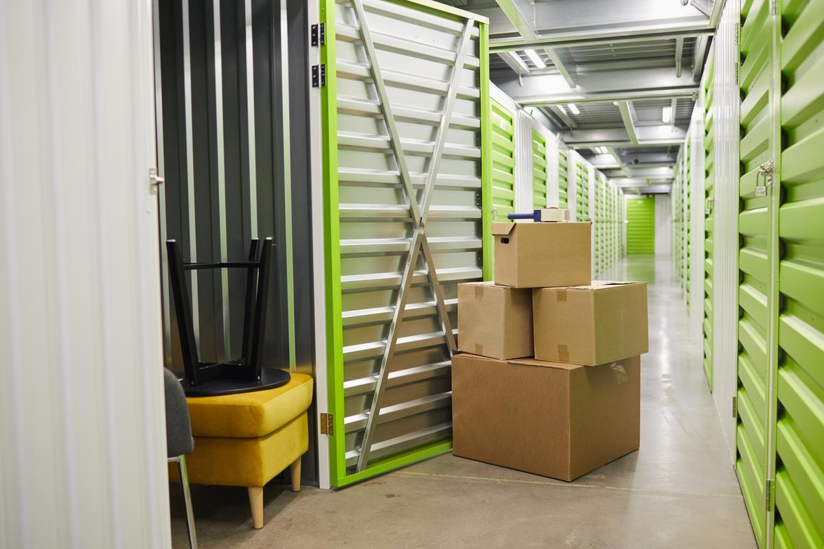 Boxes in a storage